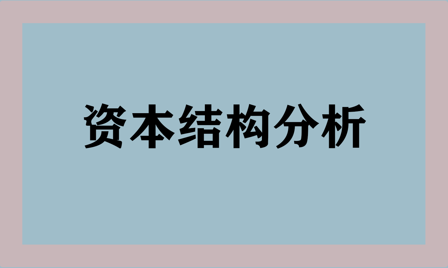 资本结构分析