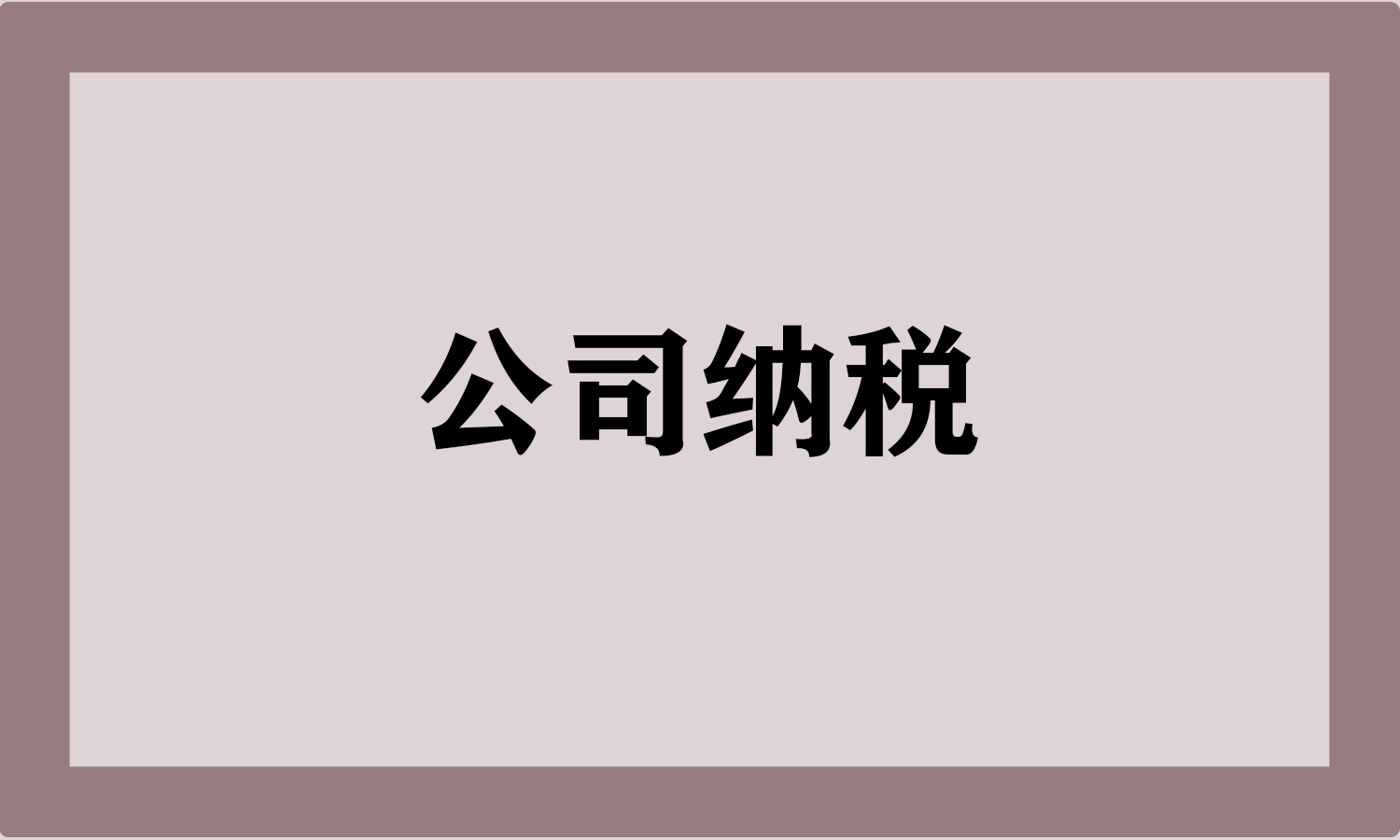 公司纳税