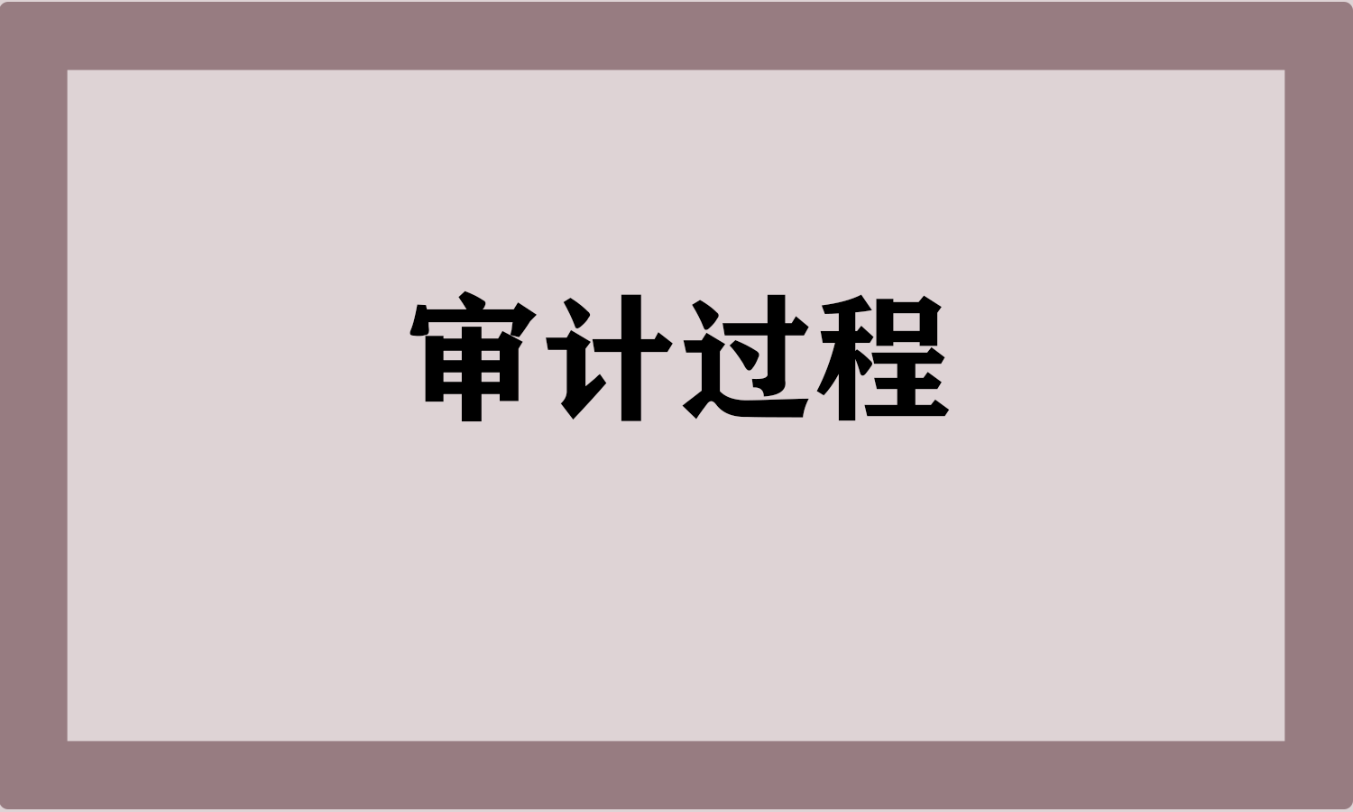 审计过程