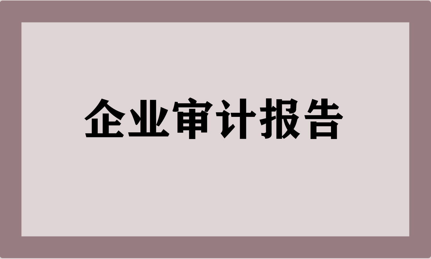 企业审计报告