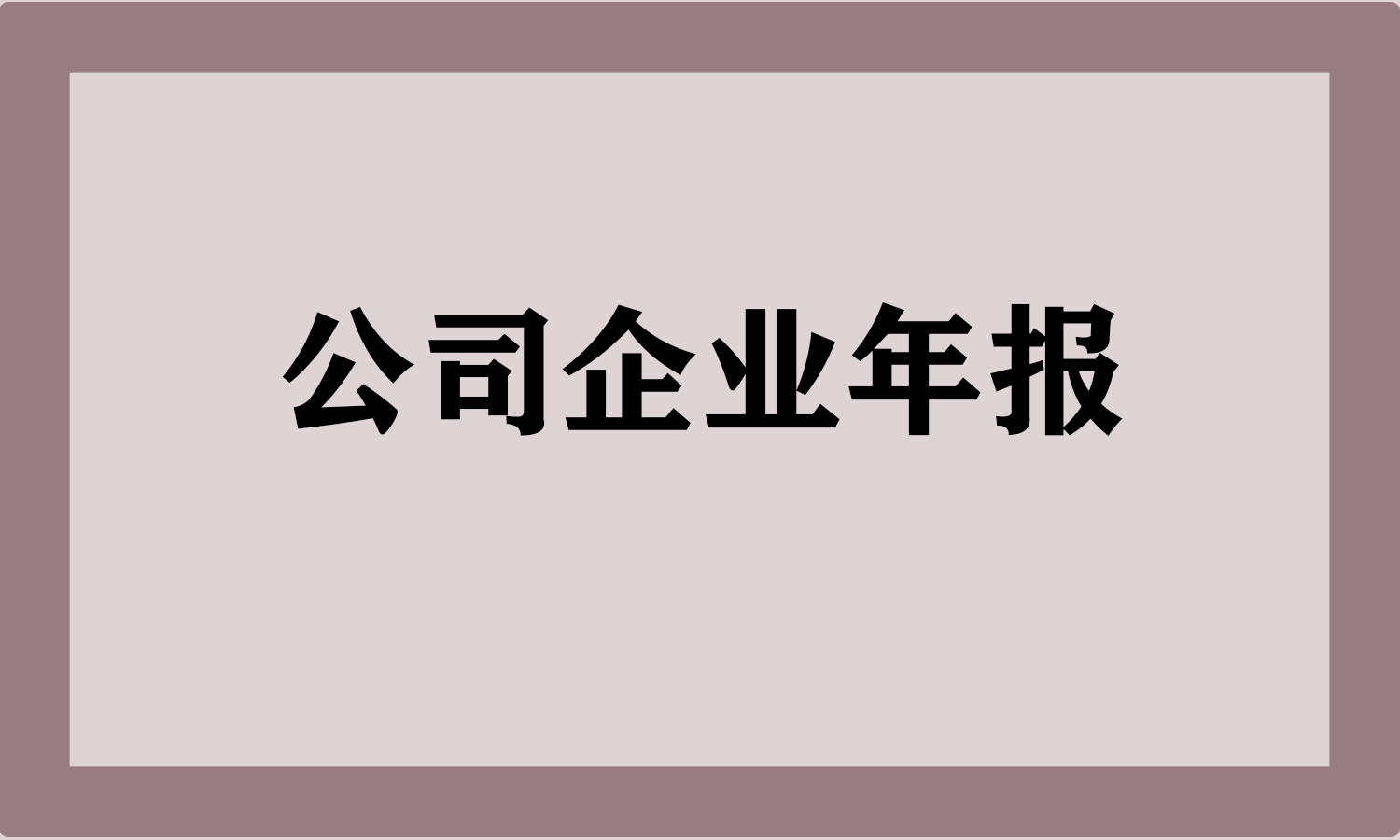 公司企业年报