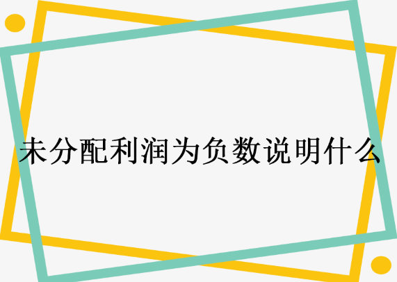 未分配利润为负数说明什么